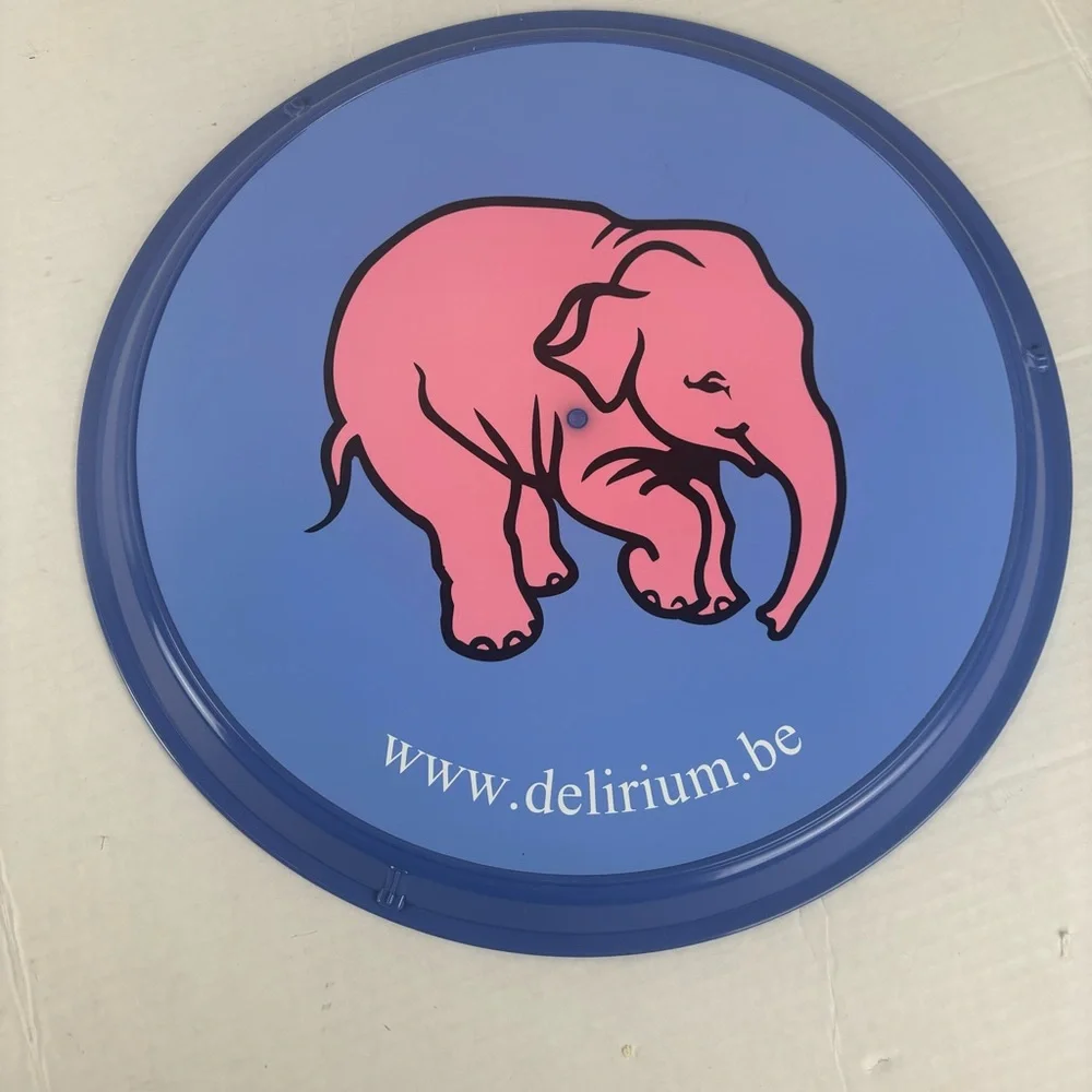 DELERIUM Tremen Belgium Beer Pink Elephant serving tray-collectible